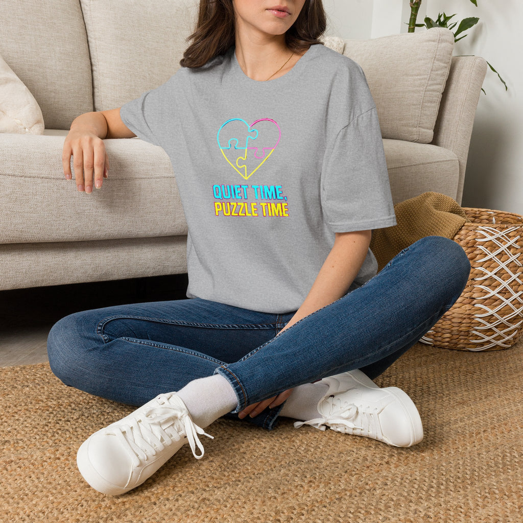 Puzzle Time Neon Heart T-Shirt