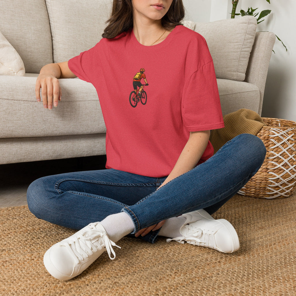 Cyclist with Backpack T-Shirt