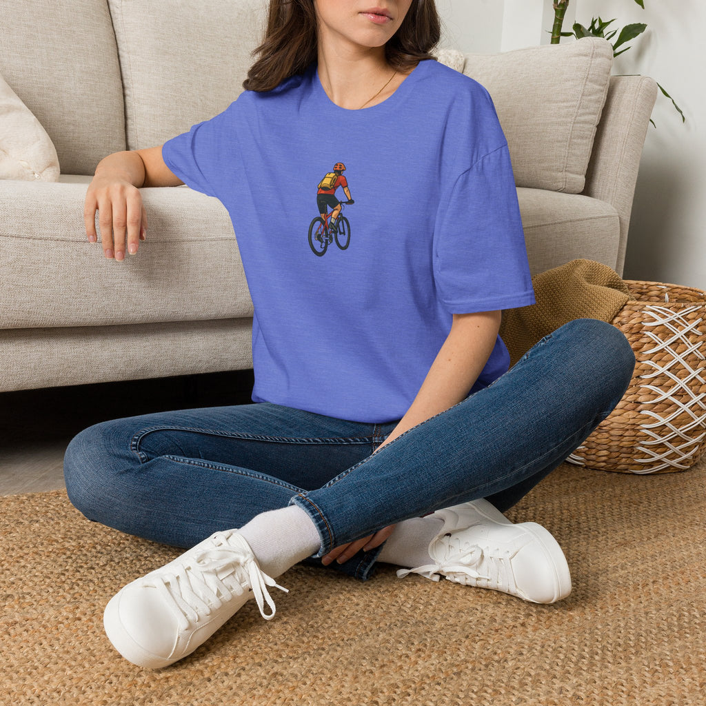 Cyclist with Backpack T-Shirt