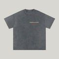 Front of Pirate Gray washed oversized T-shirt with a small Stadium Society chest mark