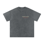 Front of Pirate Gray washed oversized T-shirt with a small Stadium Society chest mark