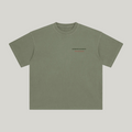 Front of Gray Green enzyme-washed T-shirt with a small Stadium Society chest mark