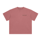 Front of Brick Red enzyme-washed T-shirt with a small Stadium Society chest mark