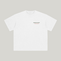 Front of White enzyme-washed T-shirt with a small Stadium Society chest mark