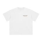 Front of White enzyme-washed T-shirt with a small Stadium Society chest mark