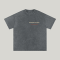 Front of Pirate Gray washed oversized T-shirt with a small Stadium Society chest mark